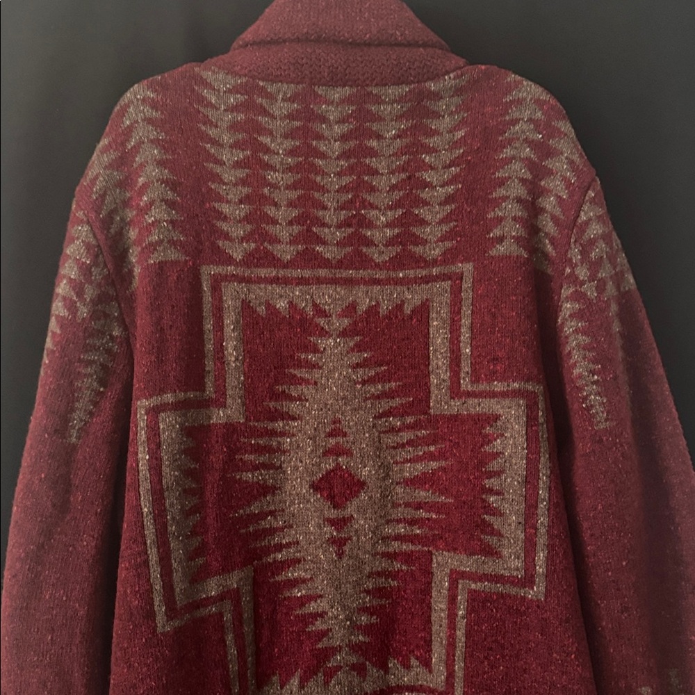 VTG PENDLETON Aztec Wool Shawl Neck Cardigan - Picture 5 of 7